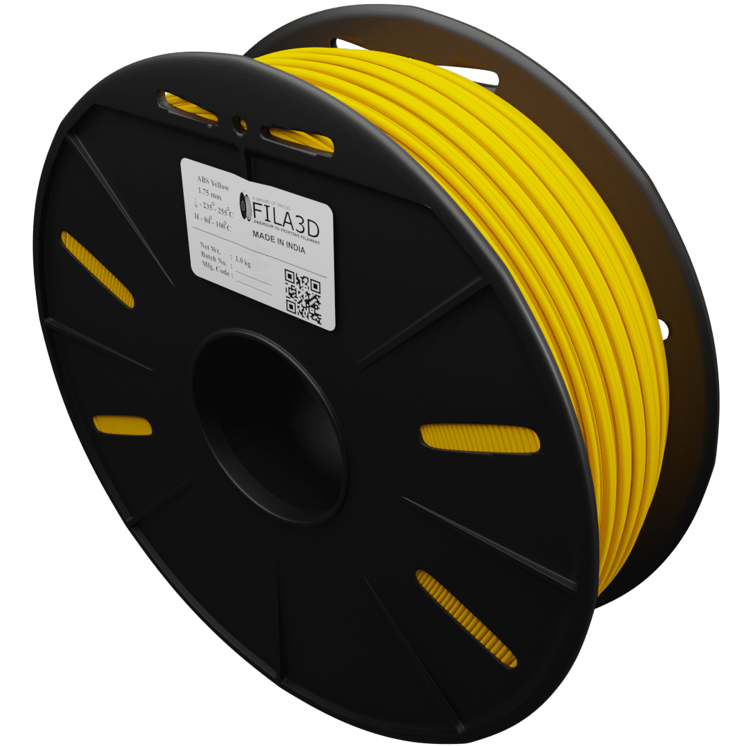 FILA3D ABS 1.75mm Yellow color 1Kg Filament.